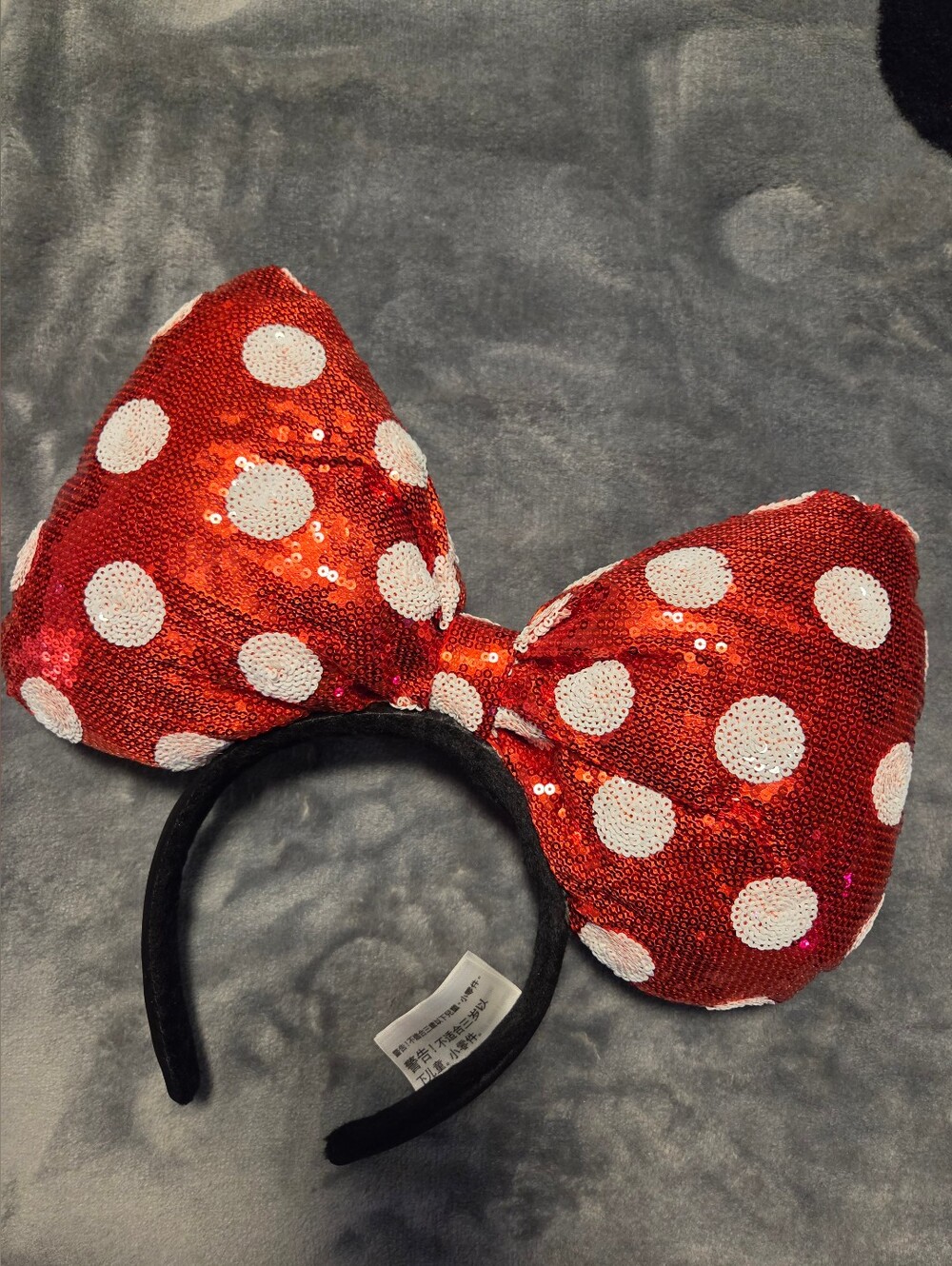 Disney Red Sequin Polka Dot Bow Headband